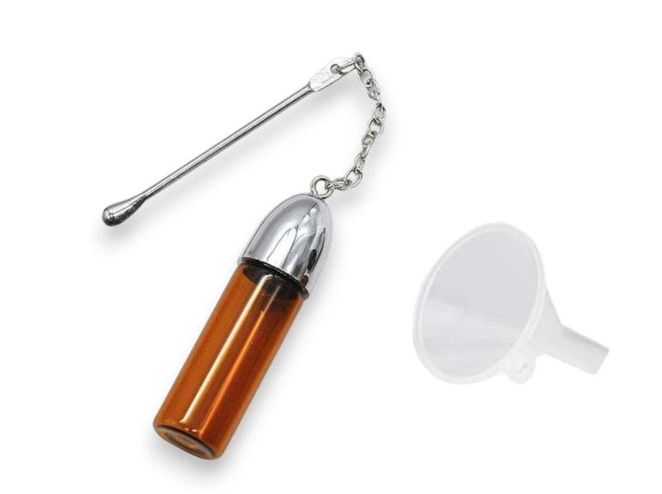 Spender/ Portionierer aus Glas mit Löffel inkl. Trichter (57mm / braun) -  from DieBallerei