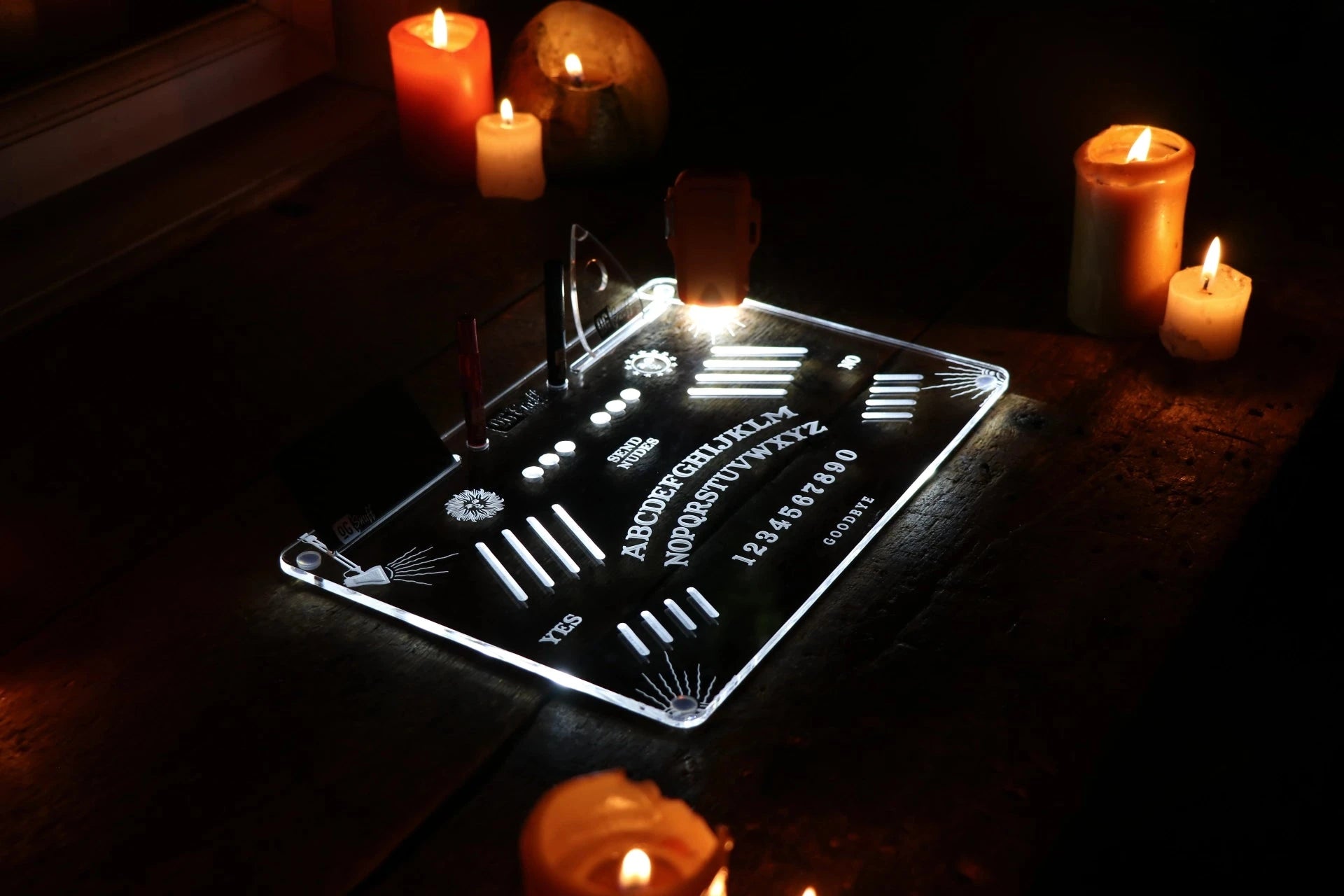 OG SNUFF Snuff Board „Ouija Edition“ – Graviertes Geisterbrett inkl. Planchette-Löffel -  from DieBallerei