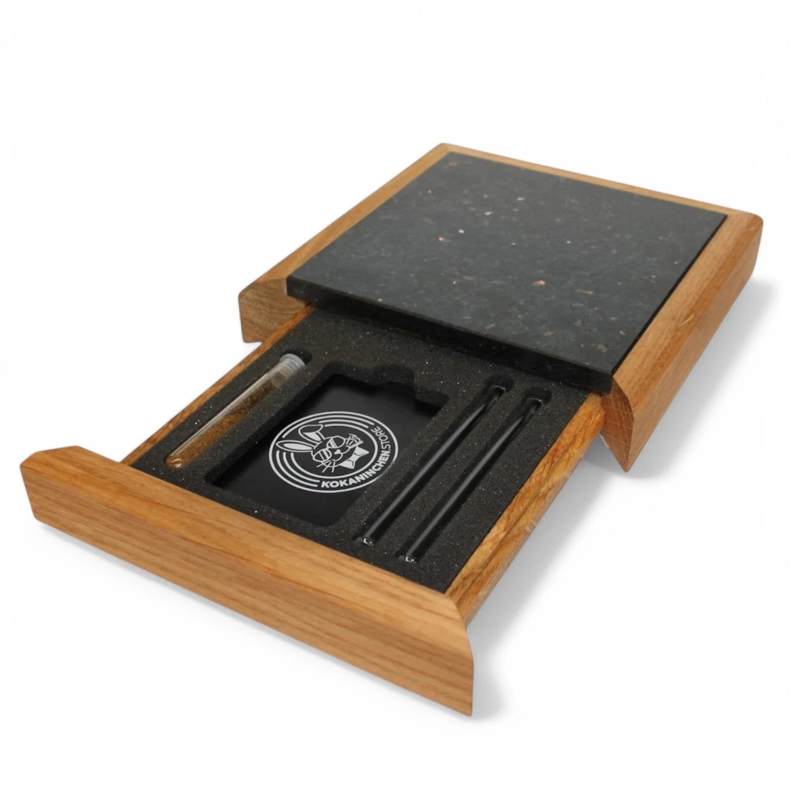 Kokaninchen Granit Untersetzer "GoldenGalaxy" hochwertige Aufbewahrungsschublade, Tassenuntersetzer, hochwertige Granitplatte -  from DieBallerei