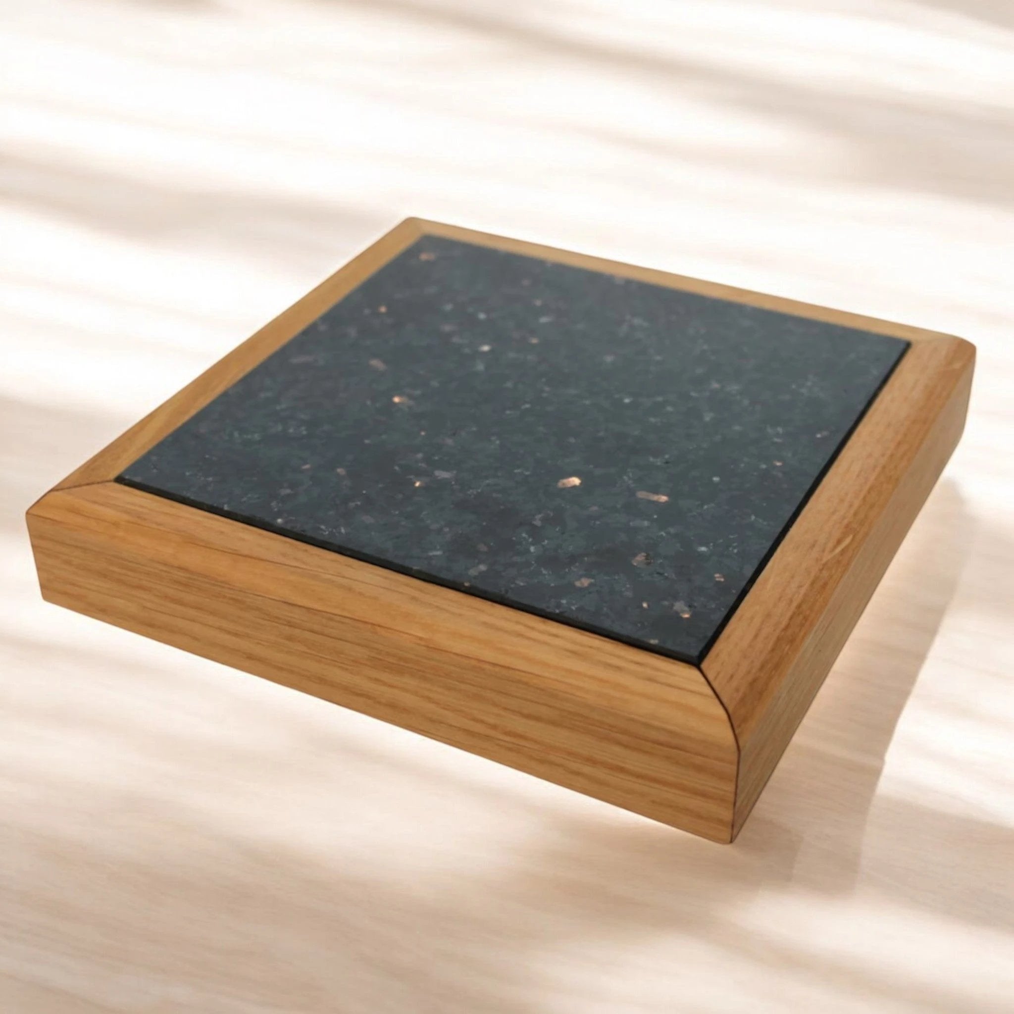 Kokaninchen Granit Untersetzer "GoldenGalaxy" hochwertige Aufbewahrungsschublade, Tassenuntersetzer, hochwertige Granitplatte -  from DieBallerei