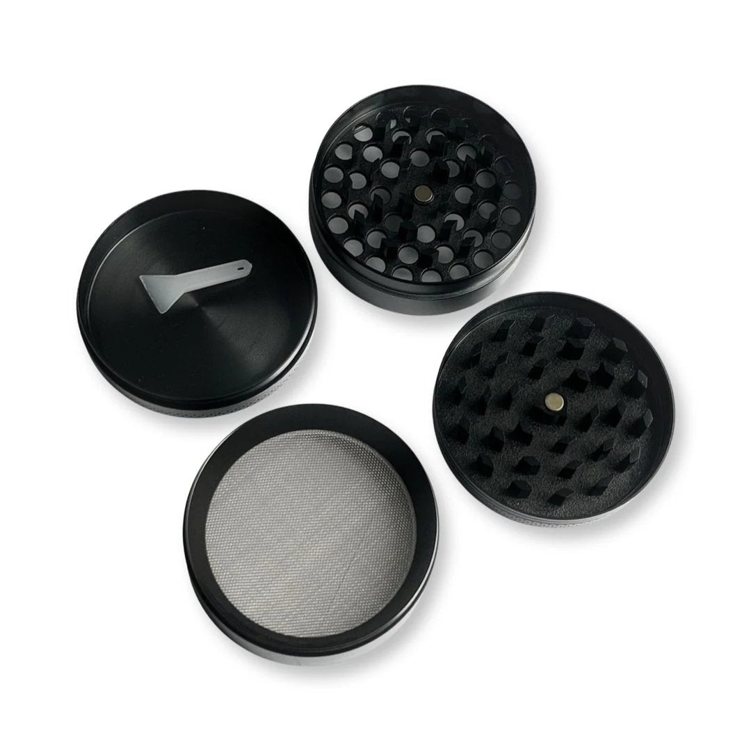 XXL Grinder Schwarz (63mm) – 4-teilige Aluminium Mühle mit Magnetdeckel -  from DieBallerei