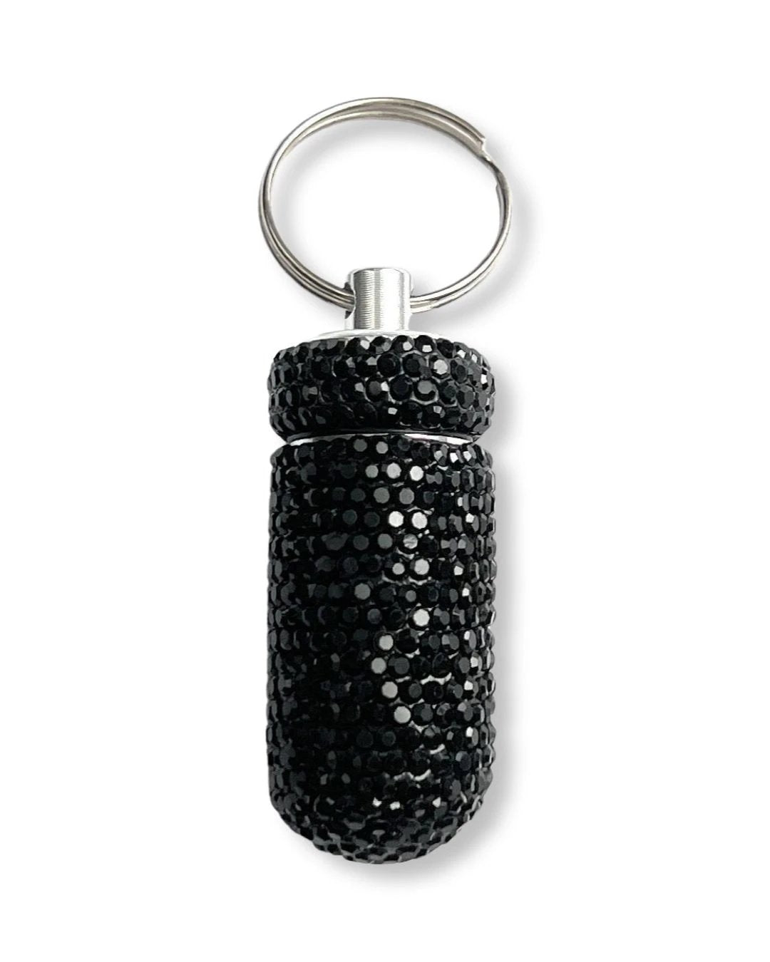 Elegante Aluminium-Pillenbox mit Strass – Schwarz - Stylisch & diskret! -  from DieBallerei