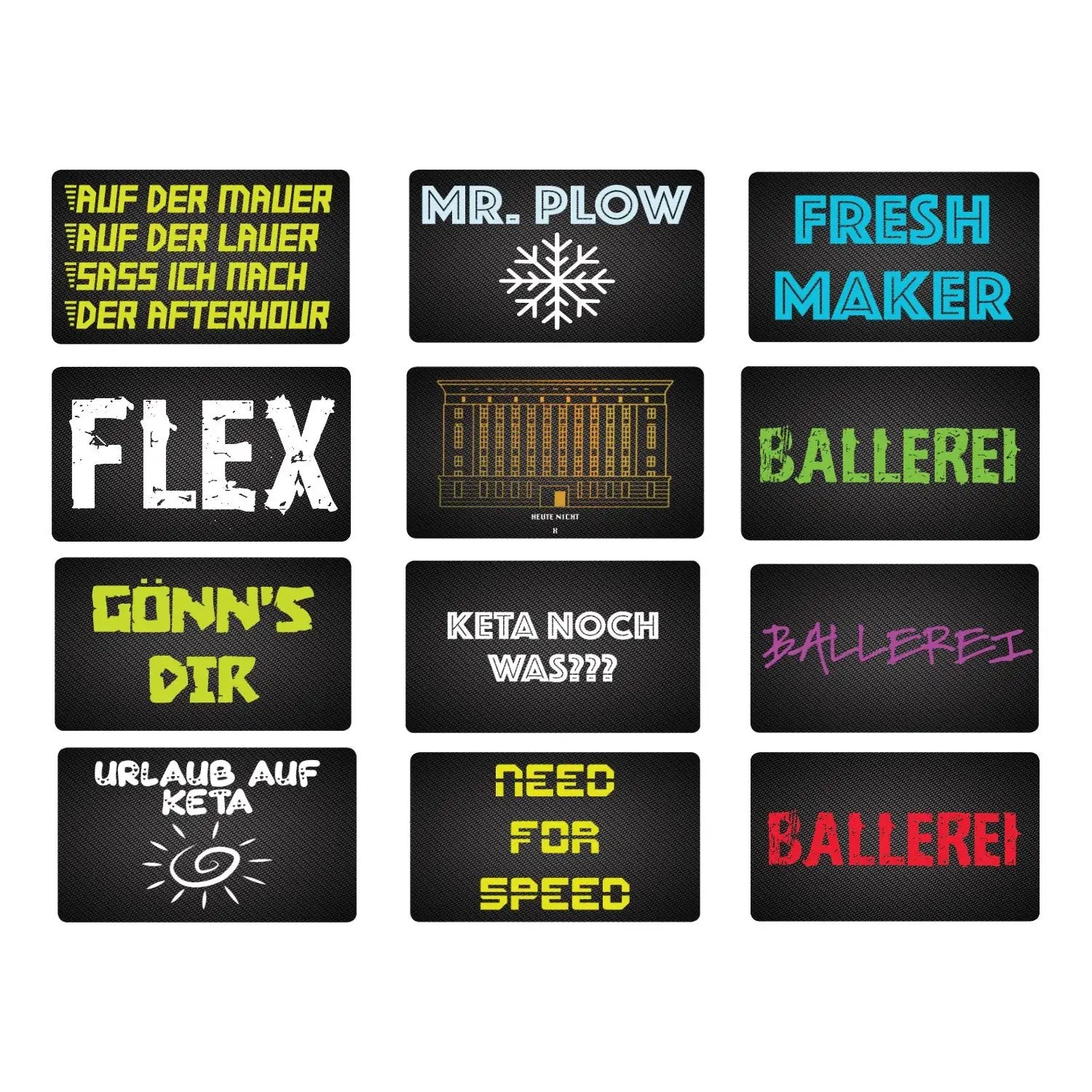 12er-Set Hack Karten – Carbon Look mit Verschiedenen Designs -  from DieBallerei