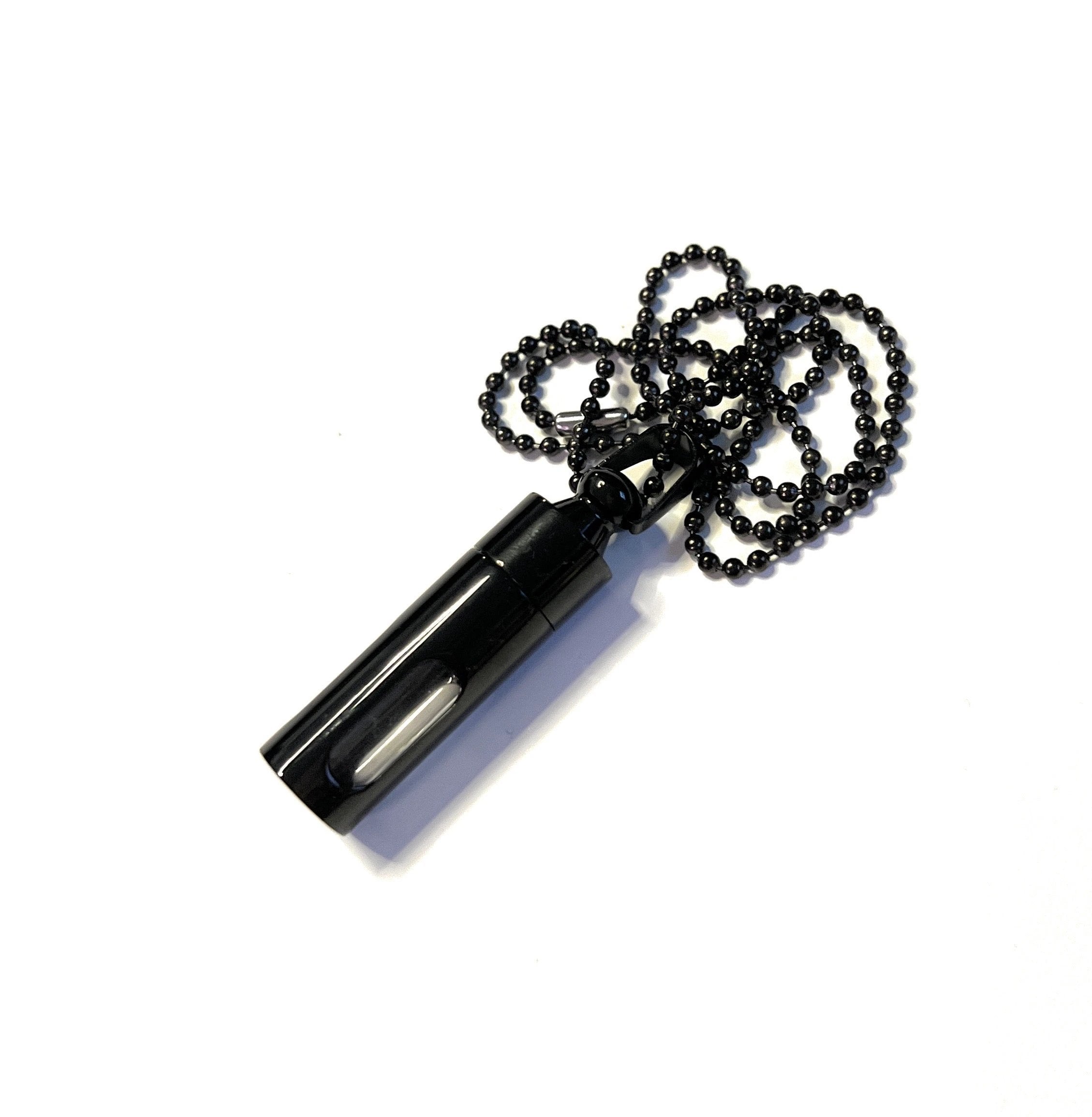Edle Halskette mit verschließbarer Pillenbox – Schwarz Transparent -  from DieBallerei