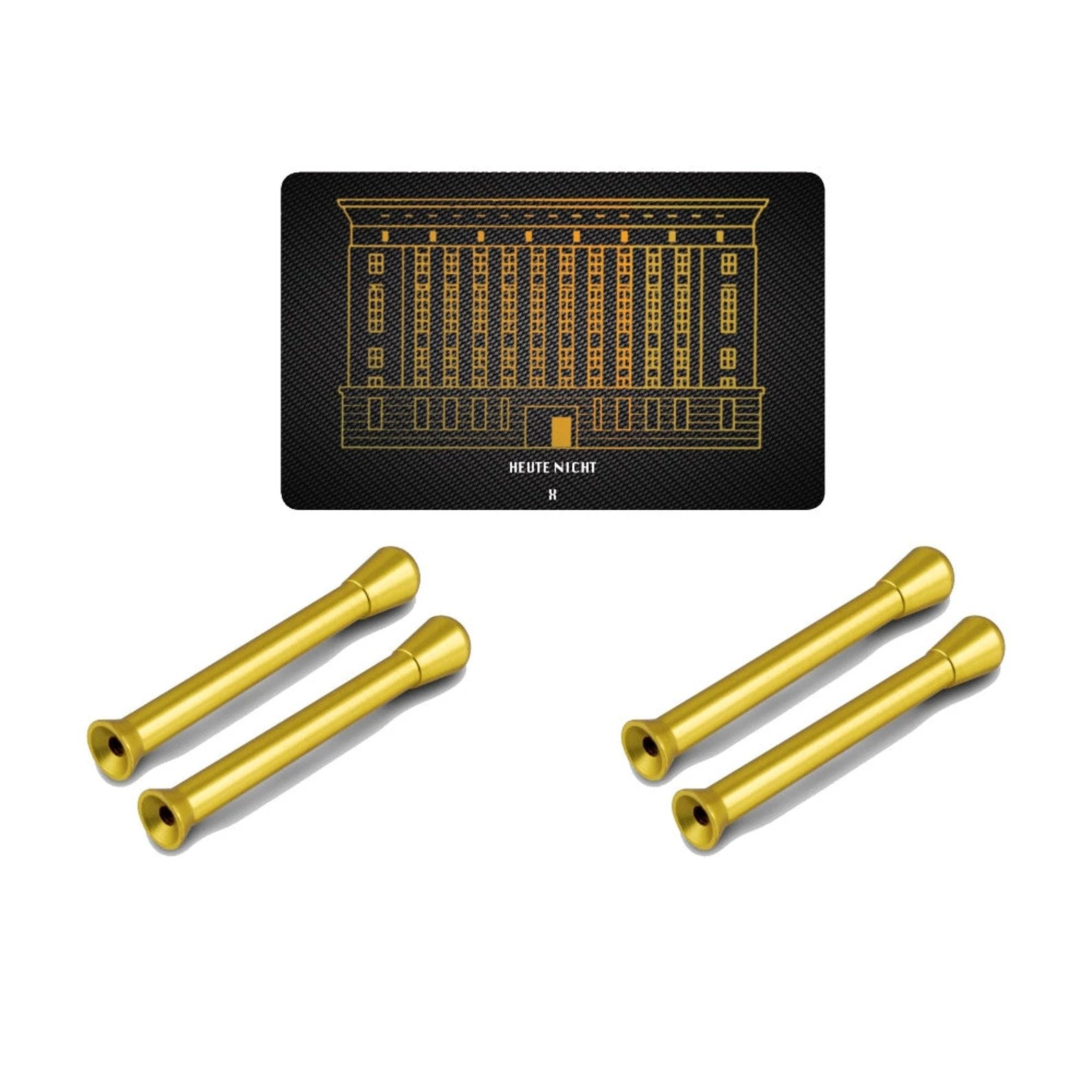 Praktisches Set – 4 Ziehröhrchen Gold & Berghain-Hack Karte -  from DieBallerei