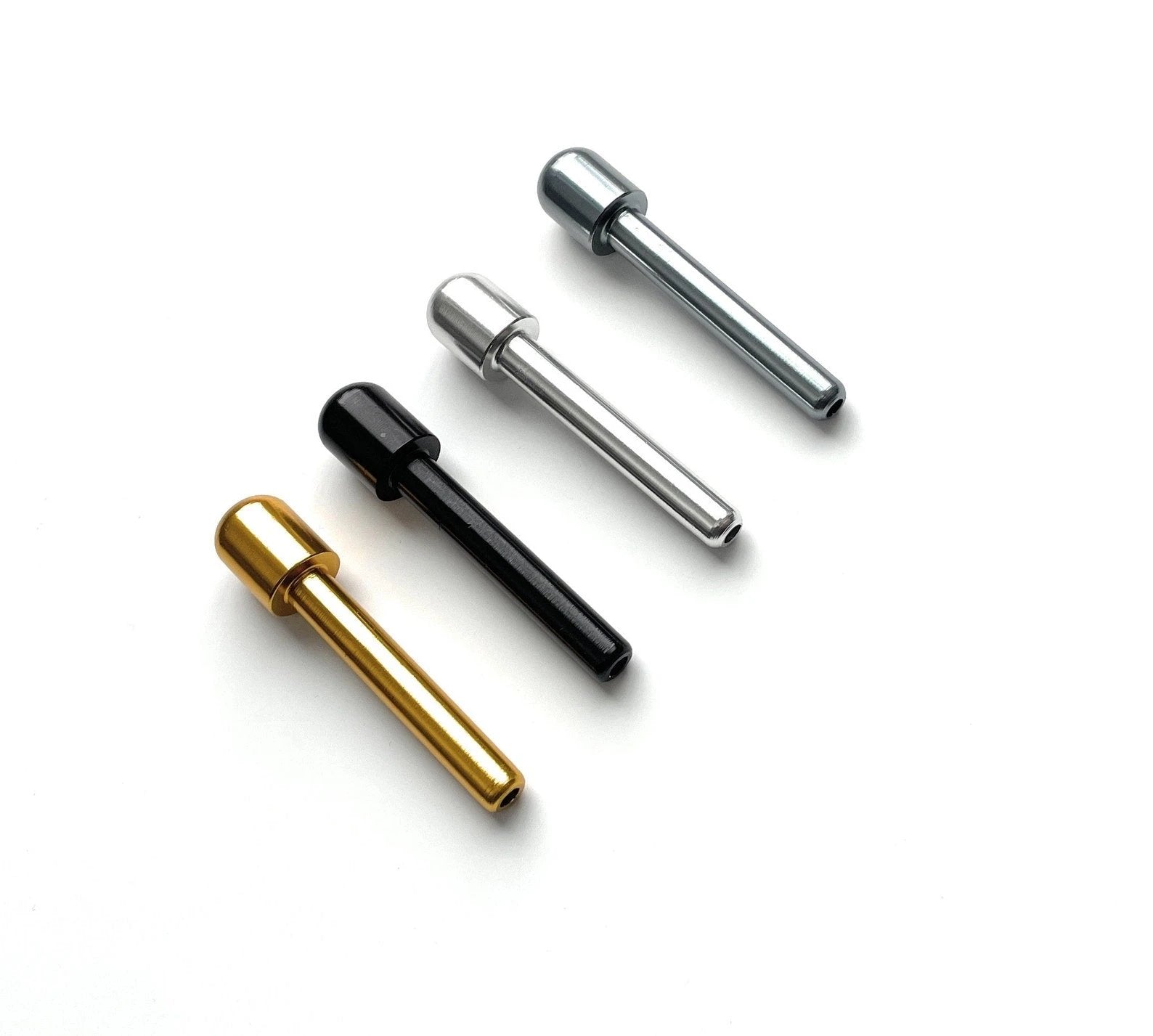 Set: 4er Ziehröhrchen aus Aluminium (70mm) – Gold, Silber, Schwarz & Chrom -  from DieBallerei