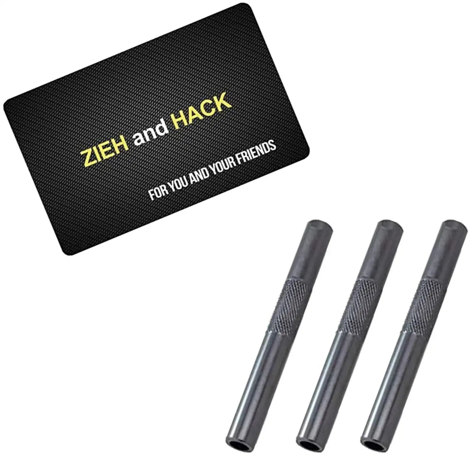 Röhrchen-Set – 3x Aluminium (Chrom, 70mm) inkl. Zieh-und-Hack-Karte - from DieBallerei