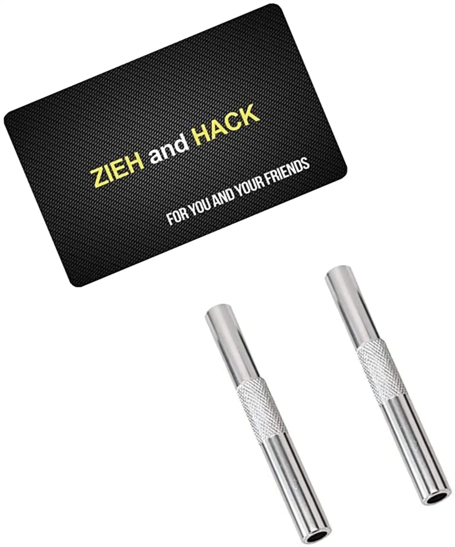Röhrchen-Set – 2x Aluminium (Silber, 70mm) inkl. Zieh-und-Hack-Karte -  from DieBallerei
