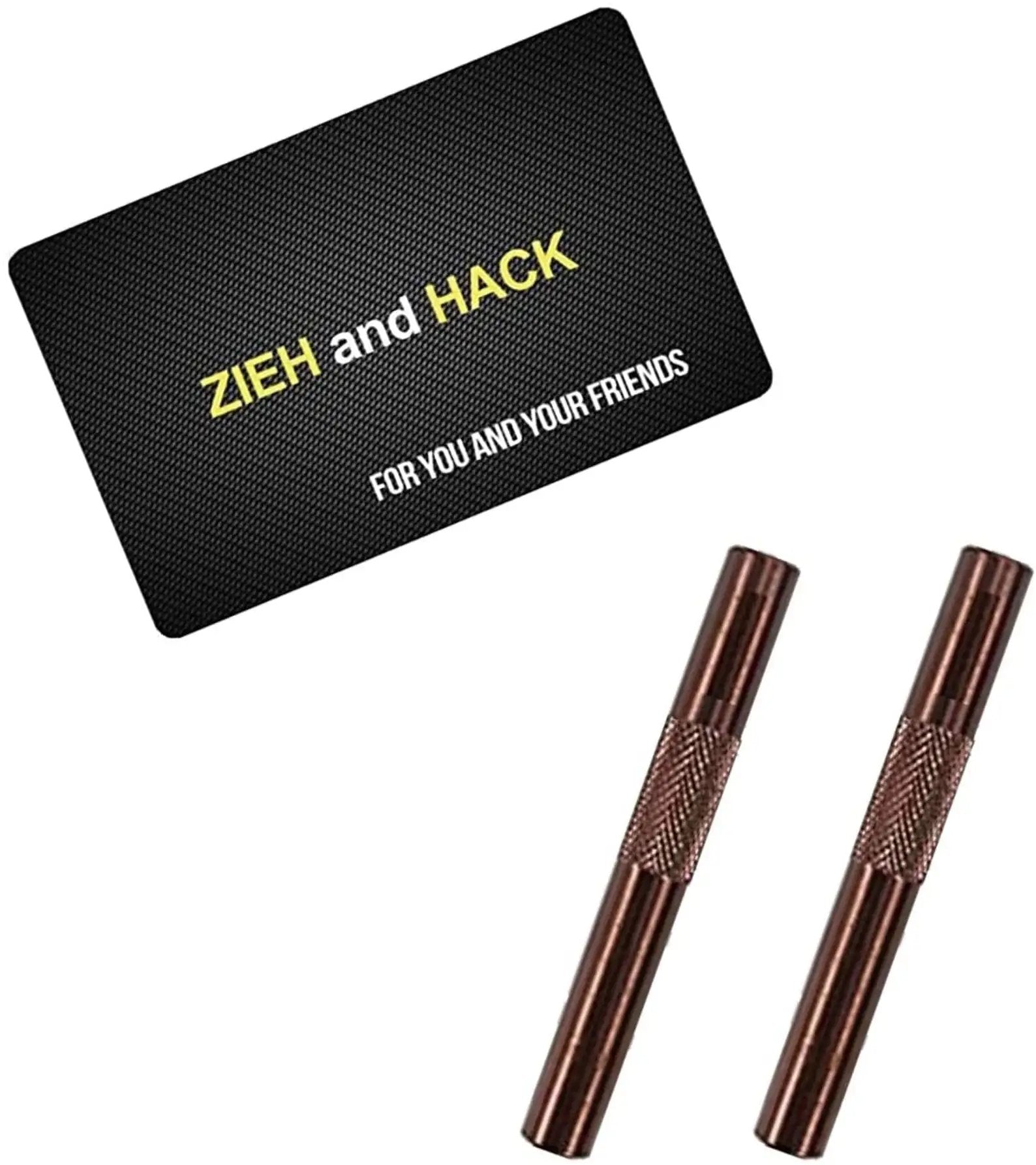 Röhrchen-Set – 2x Aluminium (Braun, 70mm) inkl. Zieh-und-Hack-Karte -  from DieBallerei