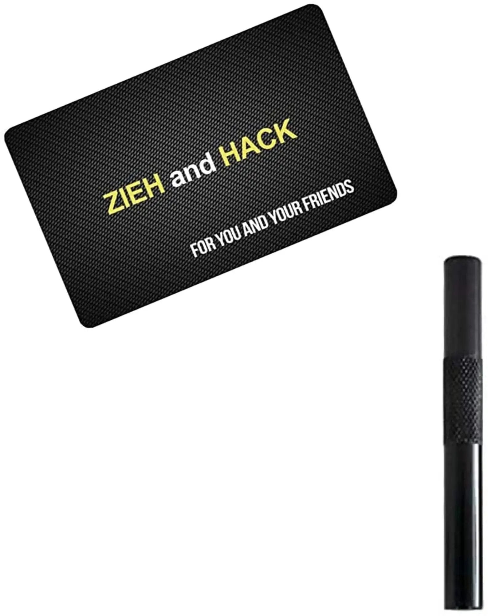 Röhrchen-Set – 1x Aluminium (Schwarz, 70mm) mit Grip & Zieh-und-Hack-Karte -  from DieBallerei
