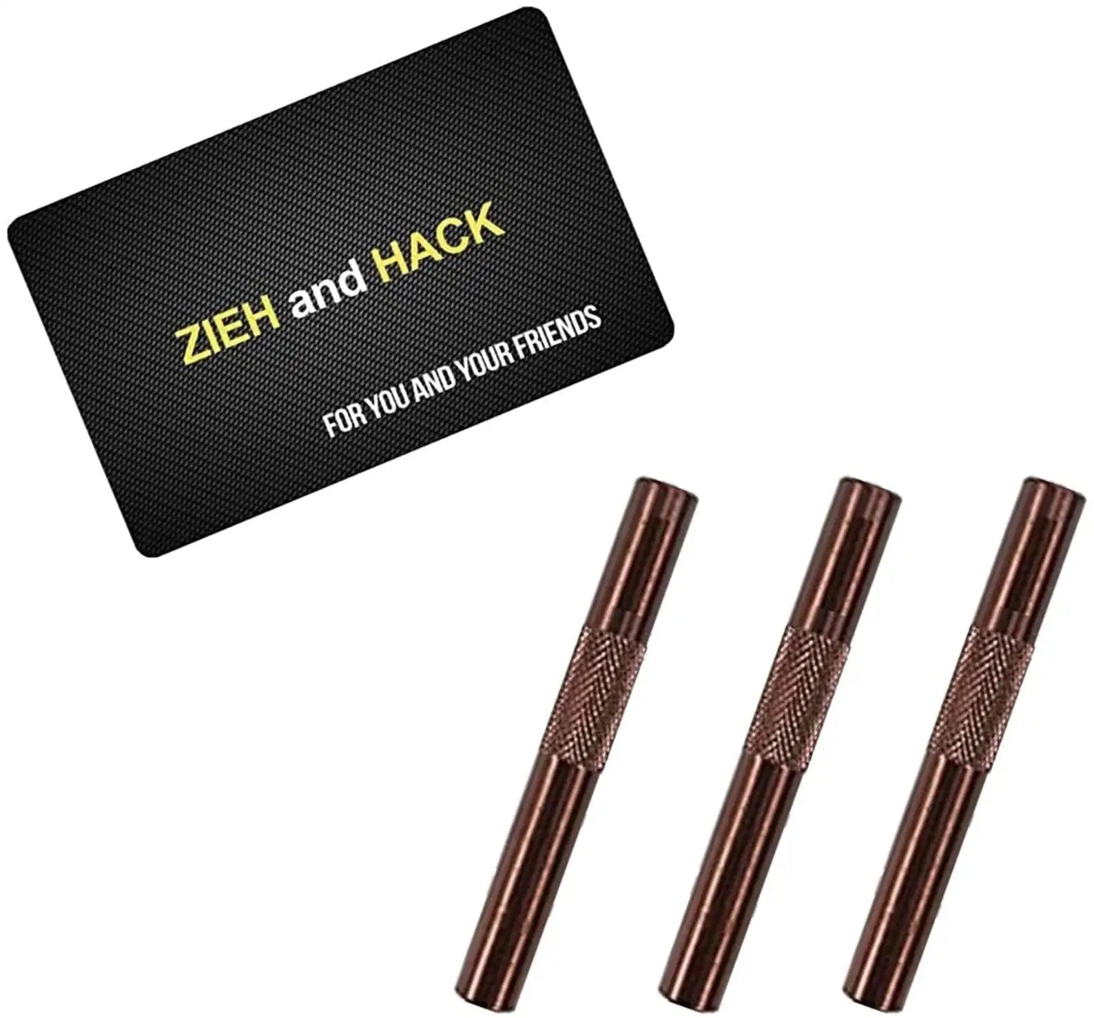 Röhrchen-Set – 3x Aluminium (Braun, 70mm) inkl. Zieh-und-Hack-Karte -  from DieBallerei