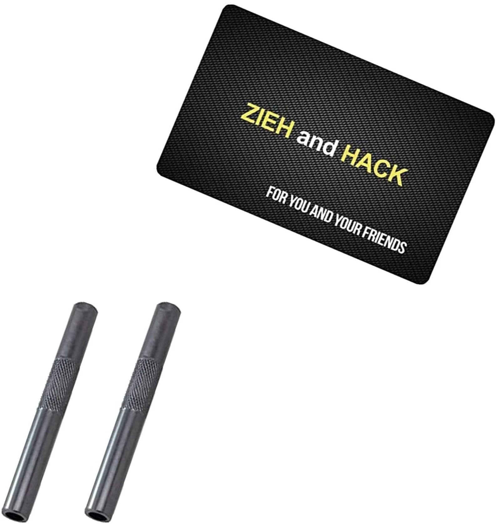 Röhrchen-Set (2 Stück) aus Aluminium in Chrome (70 mm) inkl. Zieh- und Hack-Karte -  from DieBallerei