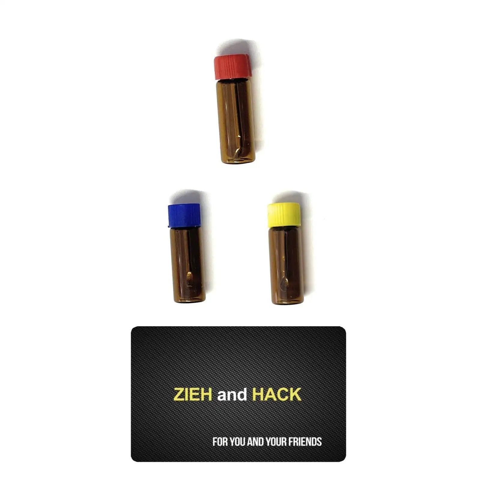 Set – 3 Baller-Fläschchen Braun mit Teleskoplöffel & Zieh-und-Hack-Karte -  from DieBallerei