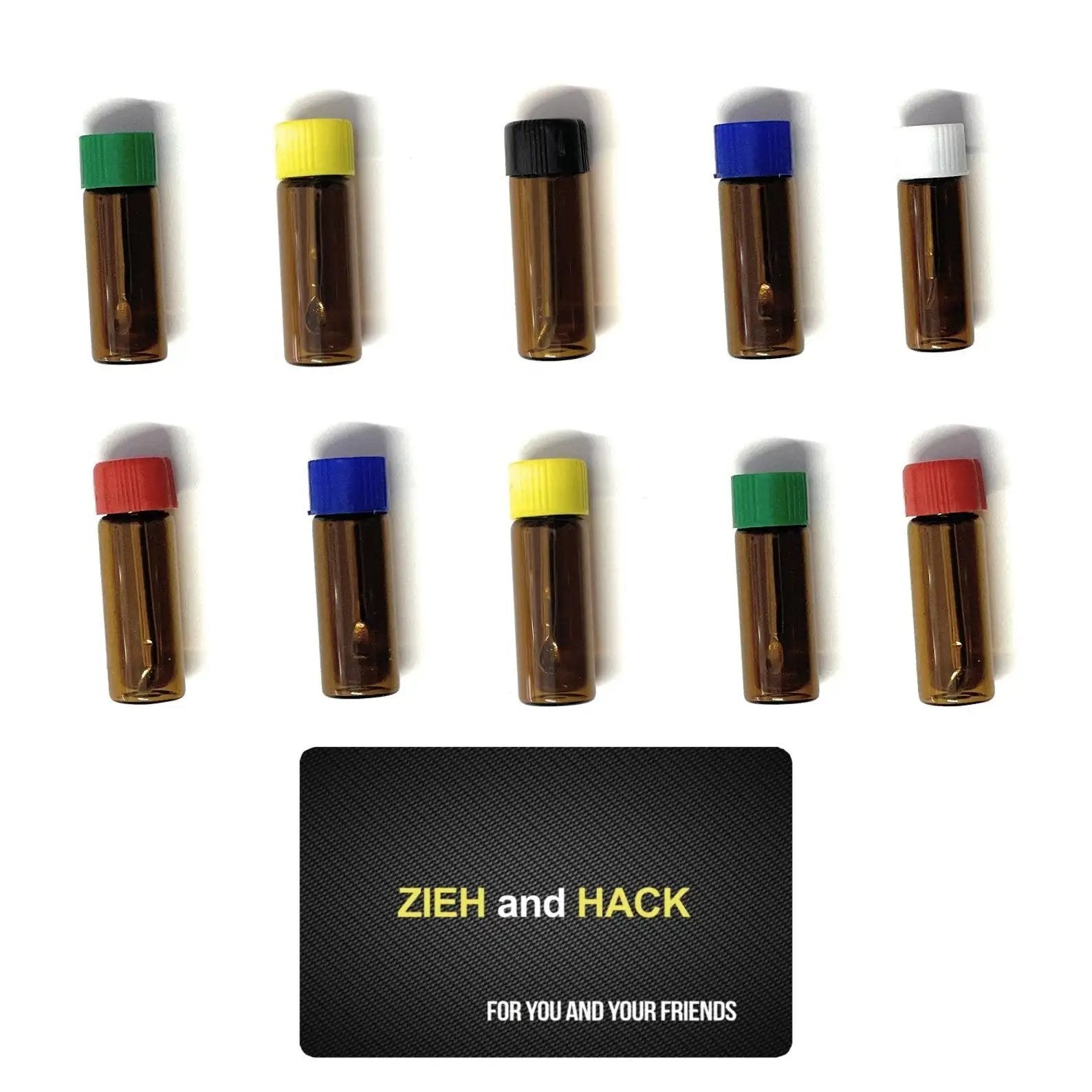 Praktisches Schnupfset – 10 Baller-Fläschchen mit Teleskoplöffel & Zieh-und-Hack-Karte -  from DieBallerei