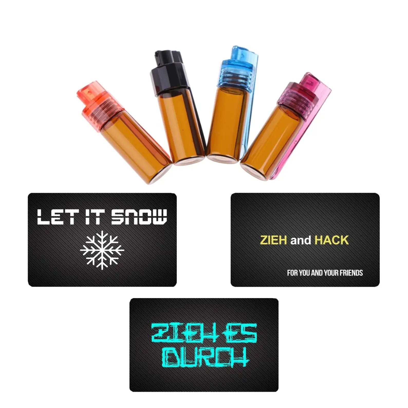 Set – 4 Große Spender (43mm, Braun) mit Löffel & 3 Hack-Karten -  from DieBallerei