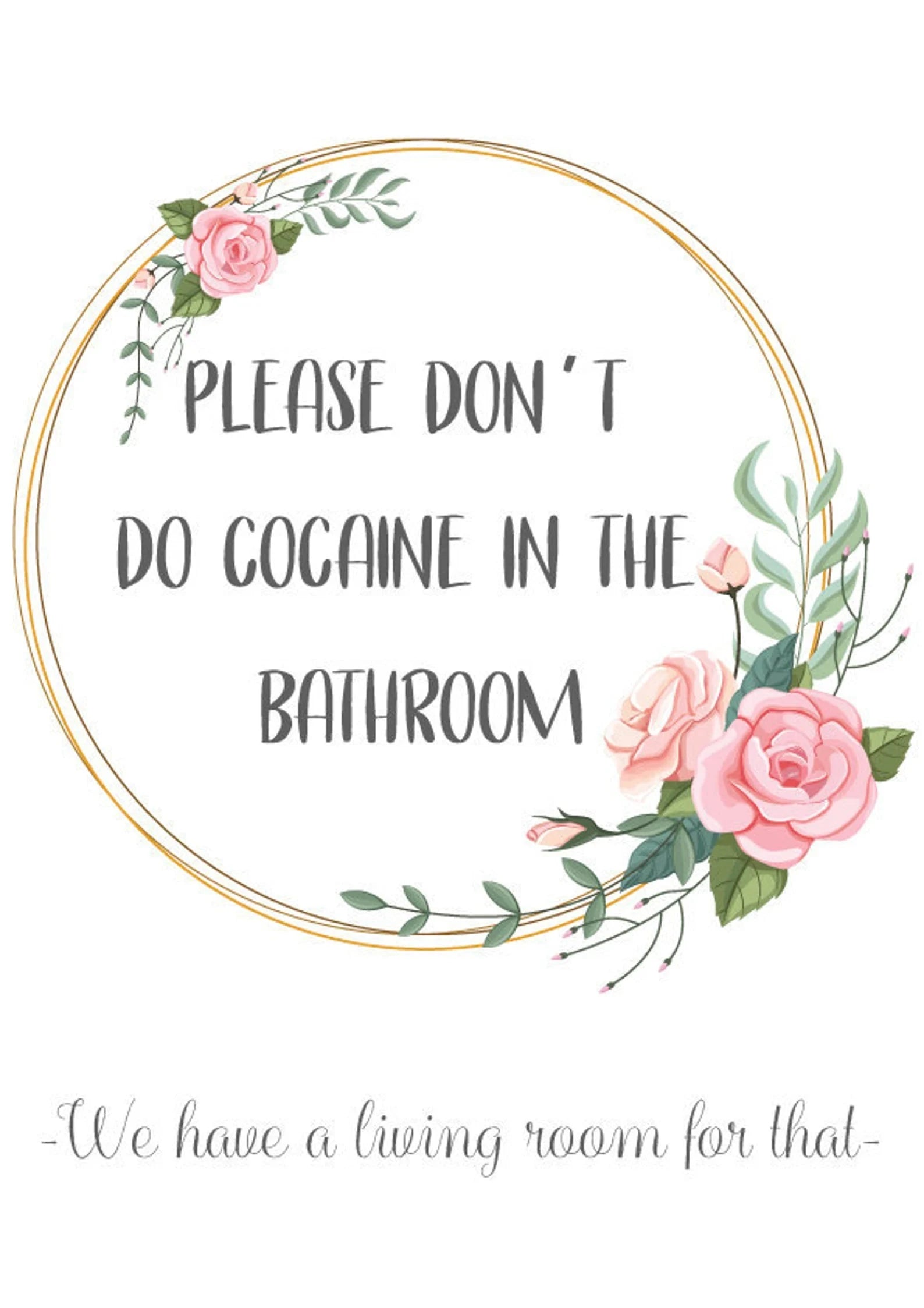 Poster „Please don’t do cocaine in the bathroom - Boho“ – DIN A3 mit Rahmen -  from DieBallerei
