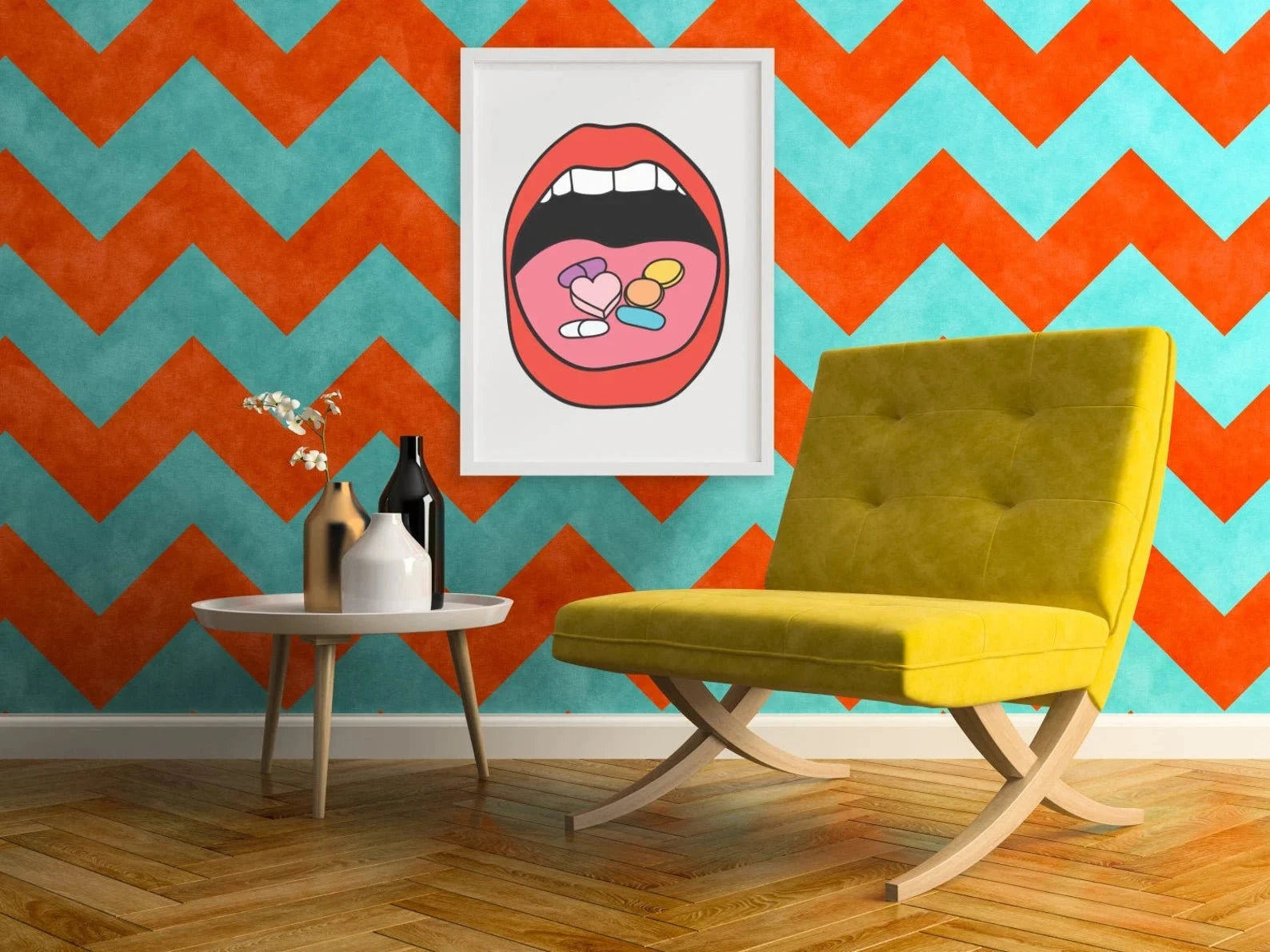 Poster „Pills“ – Pop Art Design im DIN A3 Format mit Rahmen -  from DieBallerei