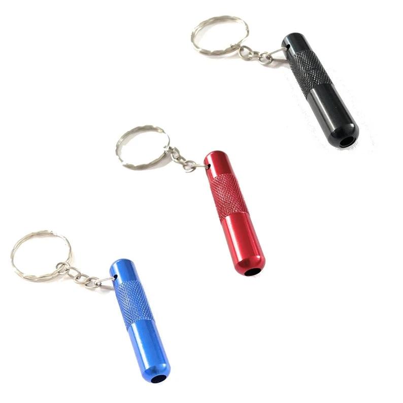 Praktisches Aluminium Ziehröhrchen mit Schlüsselanhänger – Rot (50mm) -  from DieBallerei