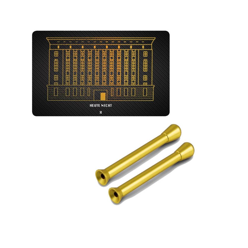Praktisches Set – 2 Ziehröhrchen Gold & Berghain-Hack Karte -  from DieBallerei