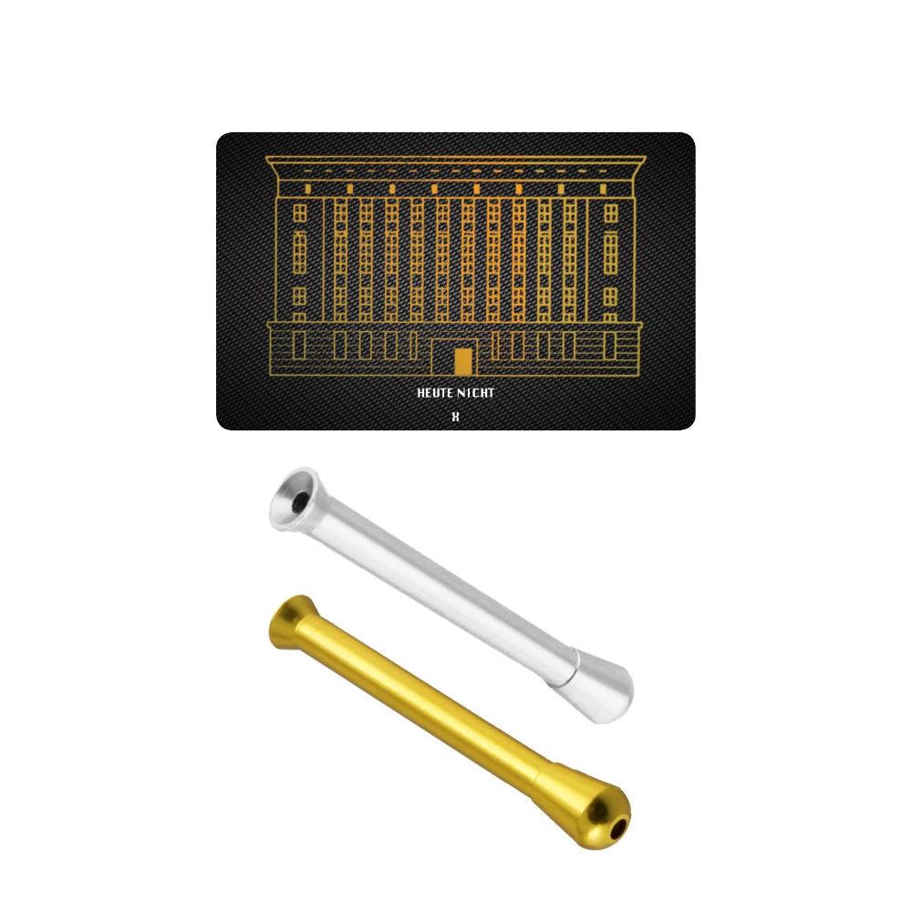 Praktisches Set – 2 Ziehröhrchen Gold/Silber & Berghain-Hack Karte -  from DieBallerei