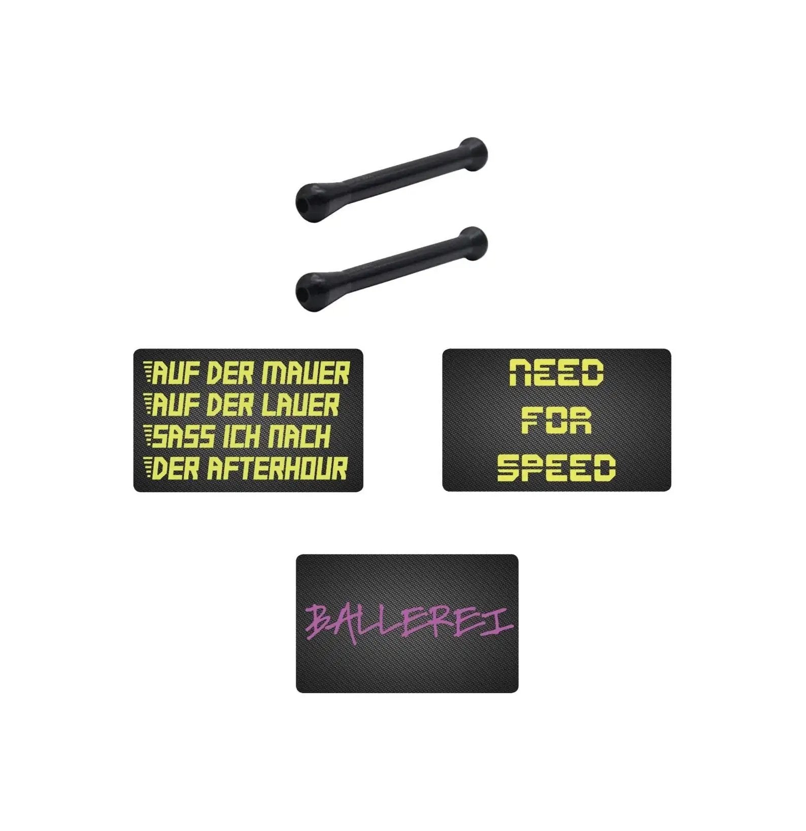 Set: 2 Schwarze Ziehröhrchen & 3 Hack-Karten im Carbon-Look -  from DieBallerei