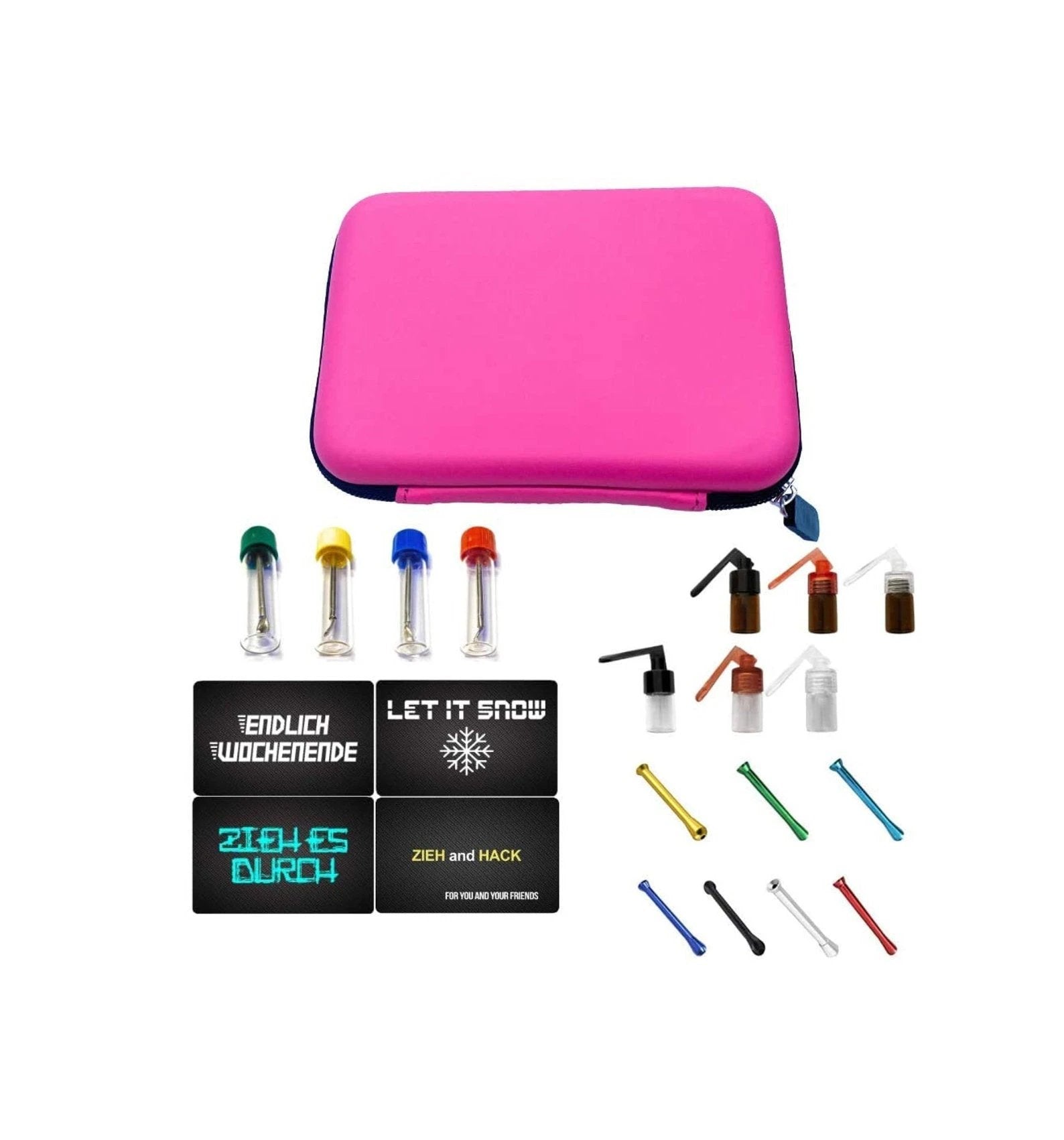 XXL Deluxe Set im pinken Soft Case – Mit 7 Röhrchen, 10 Dosierern & 4 Carbon-Karten -  from DieBallerei