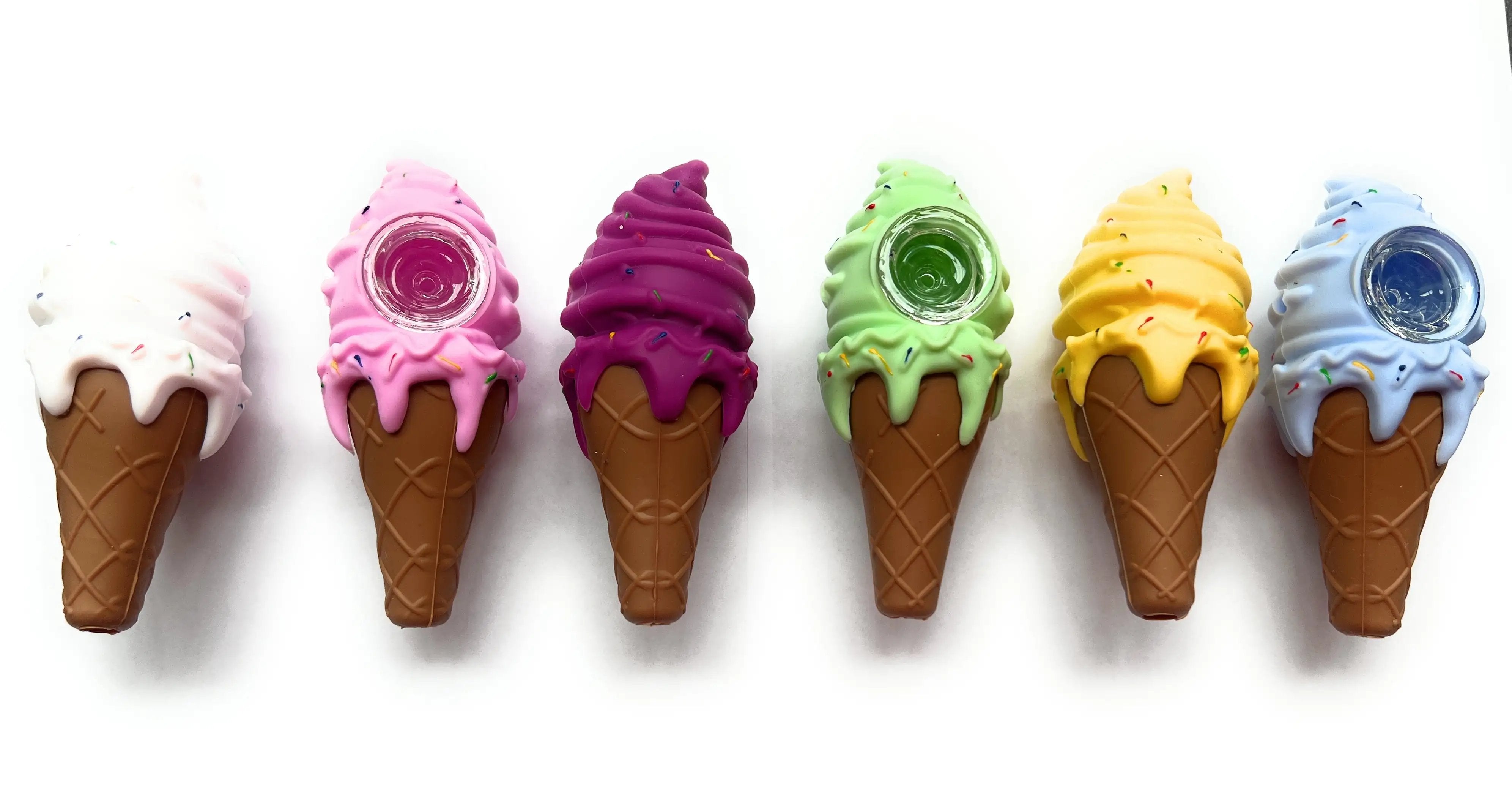 Silikon Pfeife „Ice Cream“ – Stylisches Rauchzubehör in Waffel-Optik -  from DieBallerei