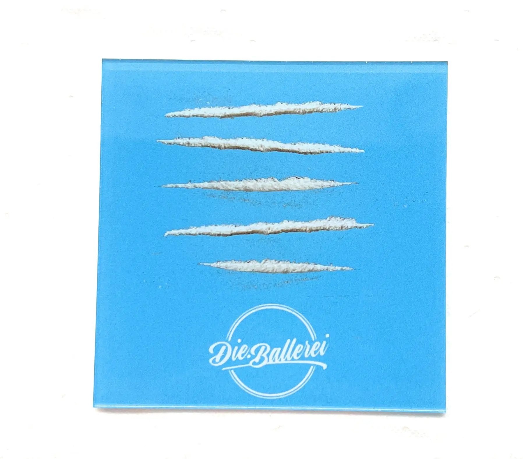 Acrylglas Platte mit „Lines“ Motiv – Hellblau (12 x 12 cm, 3 mm Stärke) - from DieBallerei