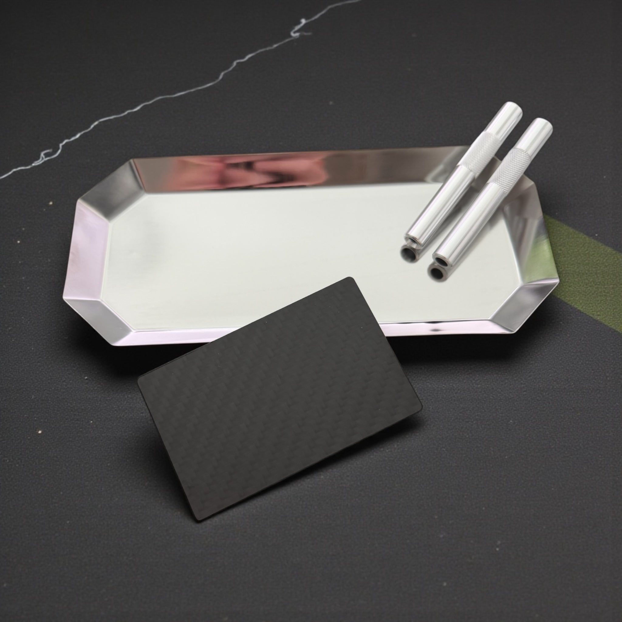 Set „Silver Oktogon“ – Stilvoll & hochwertig! Inkl. Carbon Karte und 2 Röhrchen