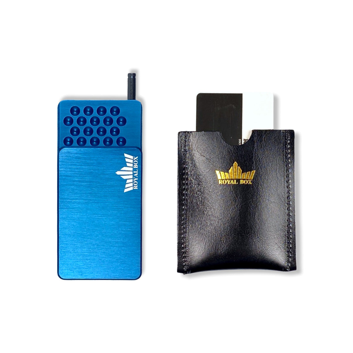 Royal Box Royalbox Blue Honeycomb avec tube intégré pour tabac à priser pour les déplacements ÉDITION SPÉCIALE