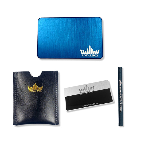 Royal Box Blue Honeycomb avec tube intégré pour tabac à priser pour les déplacements ÉDITION SPÉCIALE