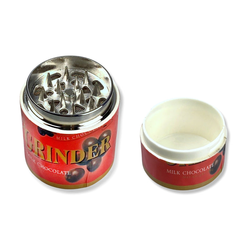 Grinder in chewing gum can look, 3 layers of plastic with magnet Smoking mill (80mm x 38mm) various colors