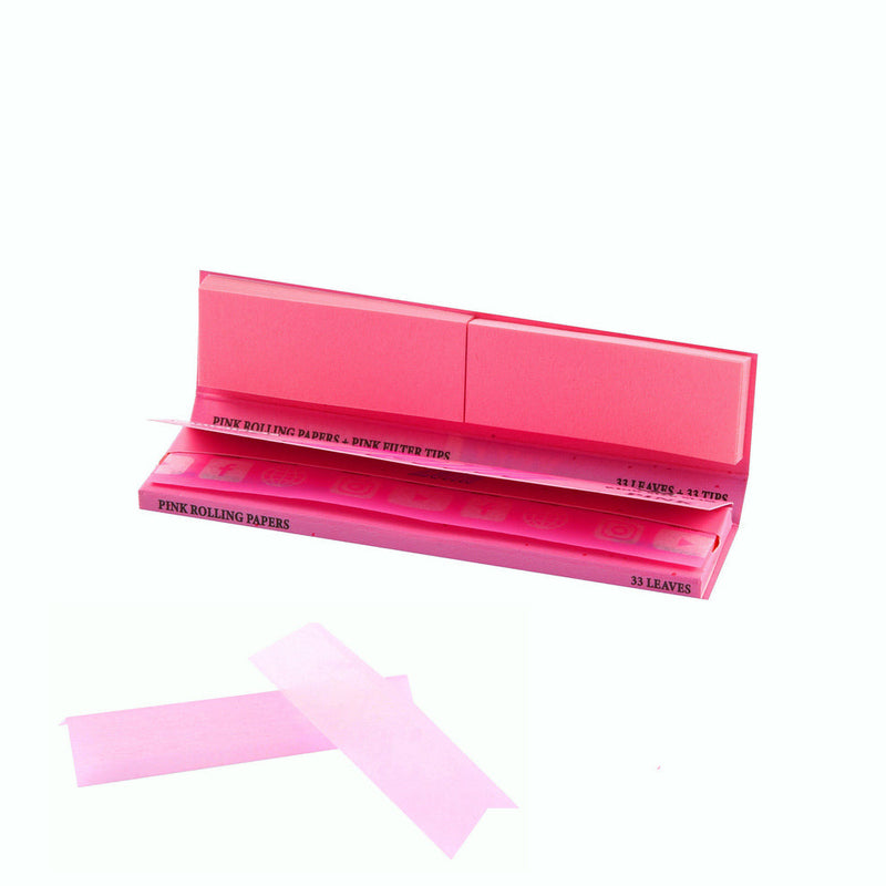 Papiers Zetla Rose + Filtres King Size Slim - Papier de haute qualité, combustion lente en rose