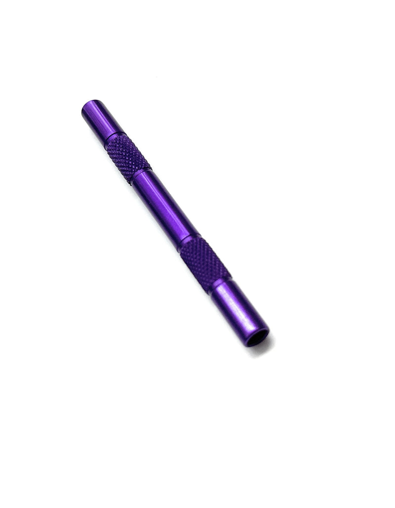 SET carbon hack card and high-quality aluminum snuff tube, grooved 80mm in purple/violet