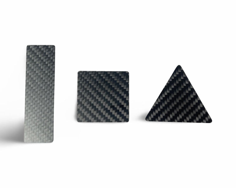 Set of 3 hack cards made of real carbon fiber "TO GO" - pull and hack card black, stable and elegant made of carbon