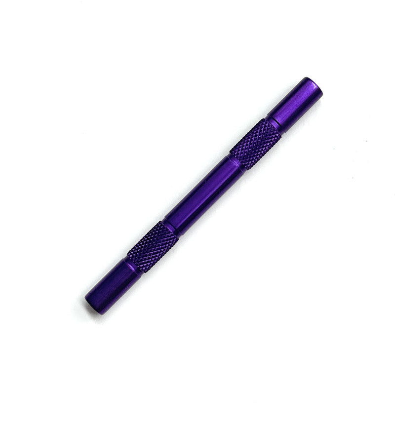 SET carbon hack card and high-quality aluminum snuff tube, grooved 80mm in purple/violet