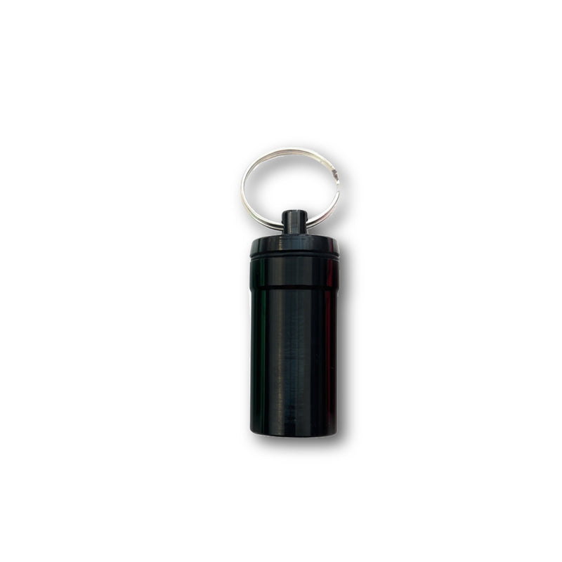 Storage box Waterproof aluminum pill box with screw cap and key ring