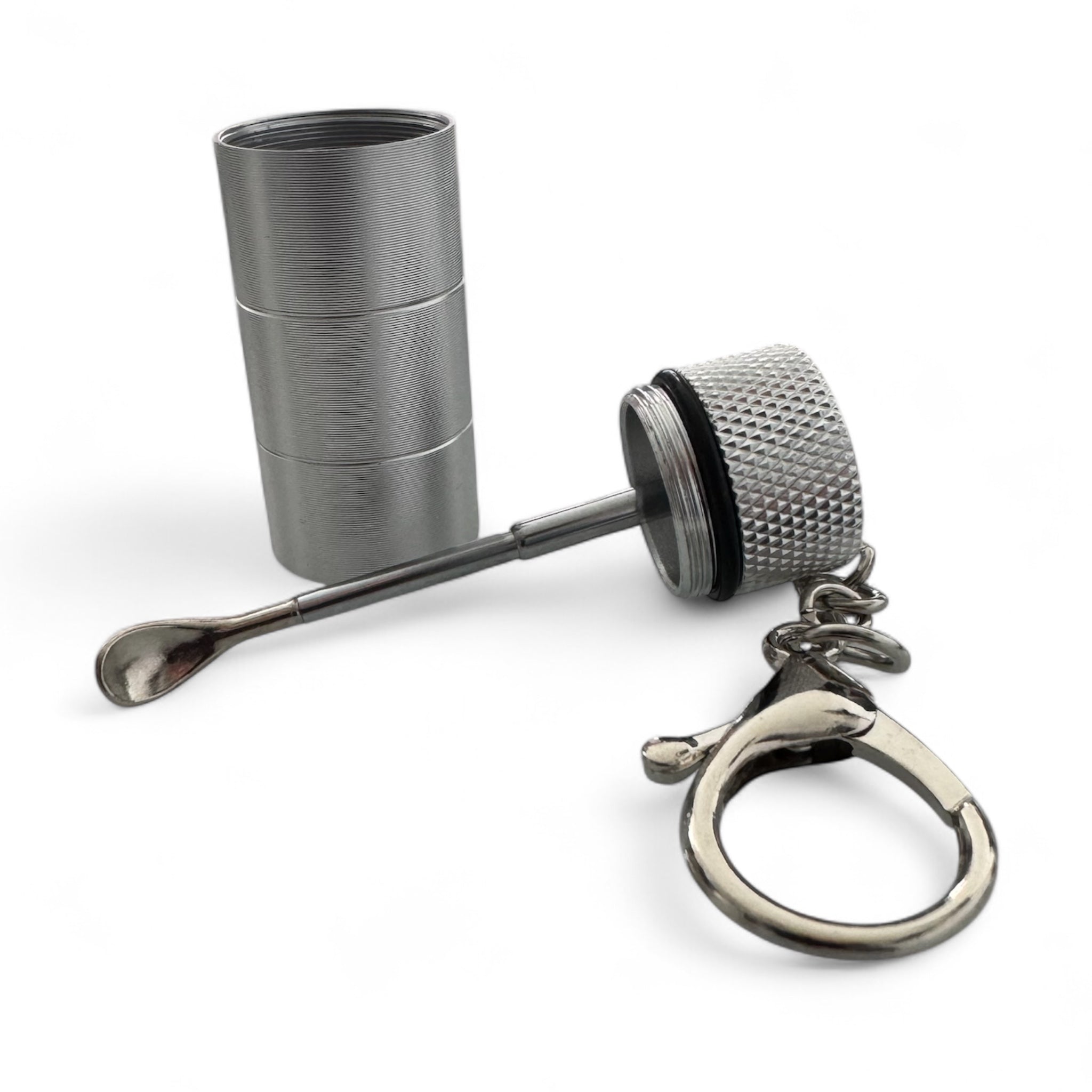 🤍 Aluminium Teleskop-Löffel im Schlüsselanhänger-Format - Silber