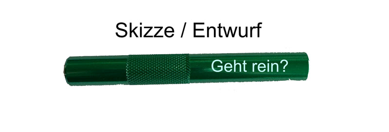 Röhrchen aus Aluminum Zieh-Röhrchen - Länge 70mm "Geht rein?"