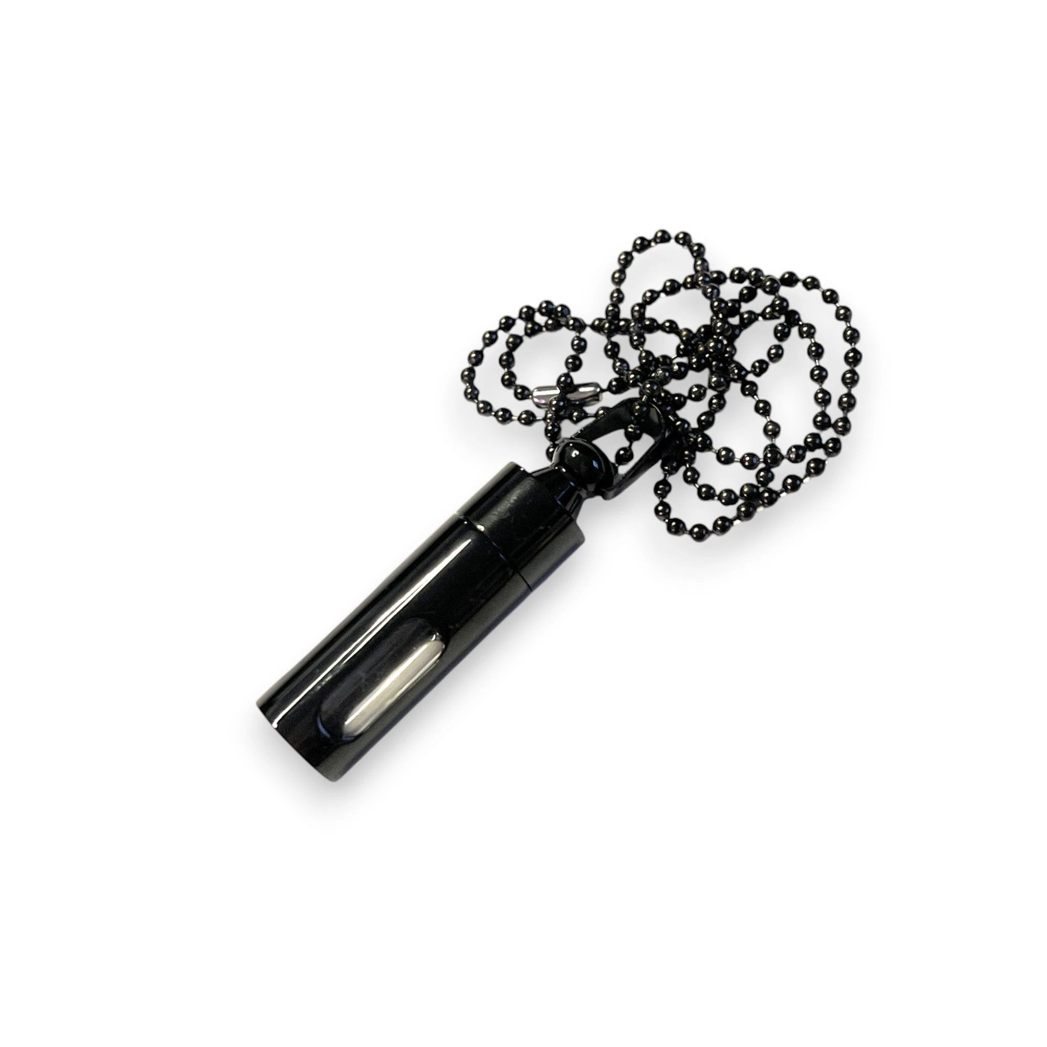 Edle Halskette mit verschließbarer Pillenbox – Schwarz Transparent -  from DieBallerei