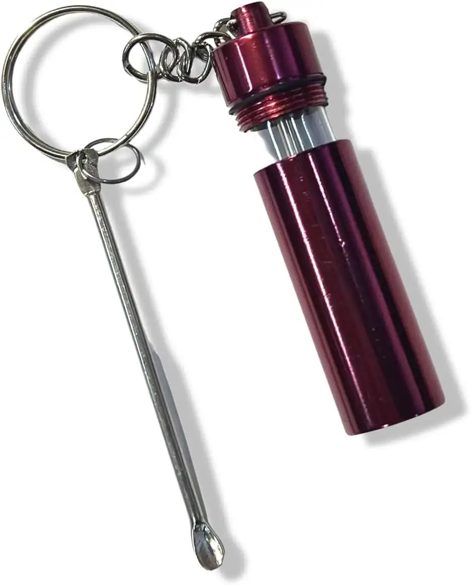 Baller-Fläschchen & Aluminium-Pillenbox mit Löffel – Rot - Praktisch & stilvoll -  from DieBallerei