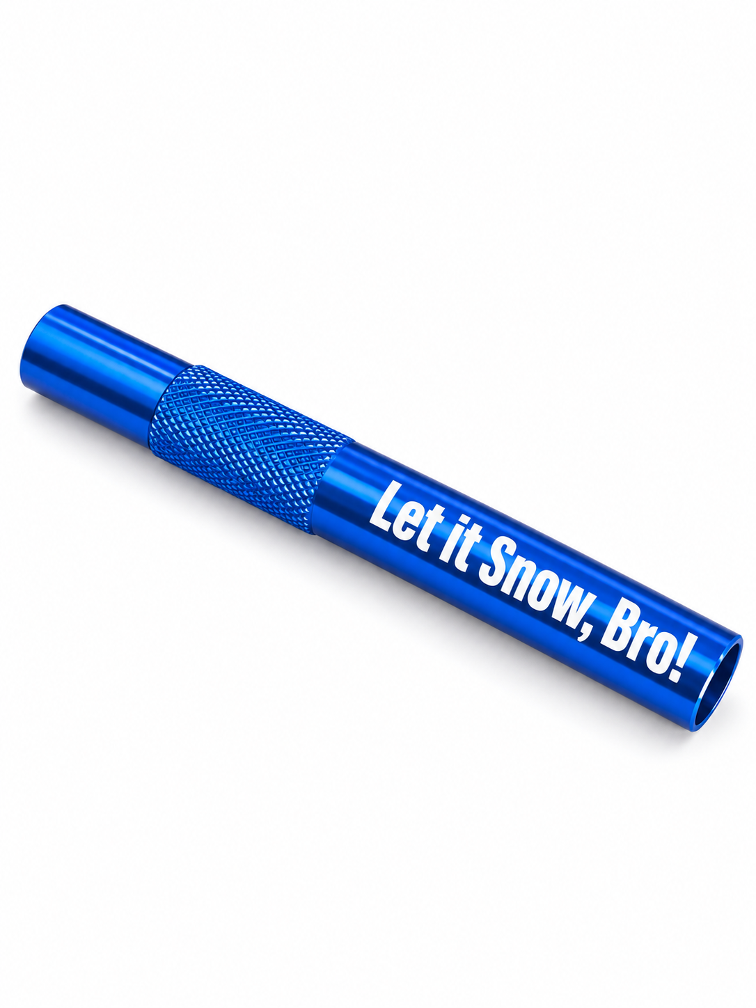 Zieh-Röhrchen aus Aluminium mit Gravur "Let it Snow, Bro!" in 6 Farben