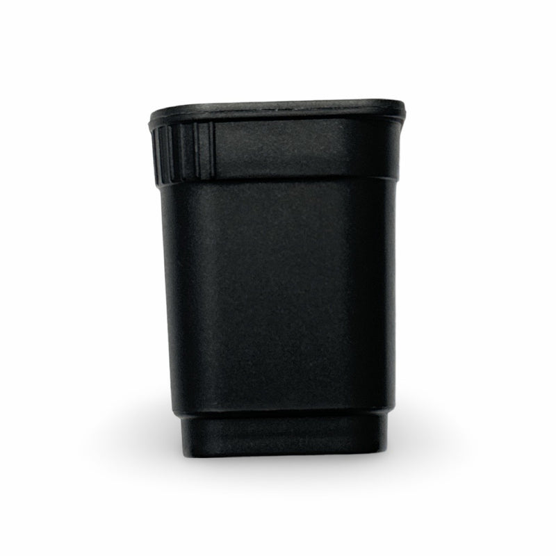 Container for keeping fresh and storing with child safety lock. approx. 4.5 cm squeeze closure against odors - black