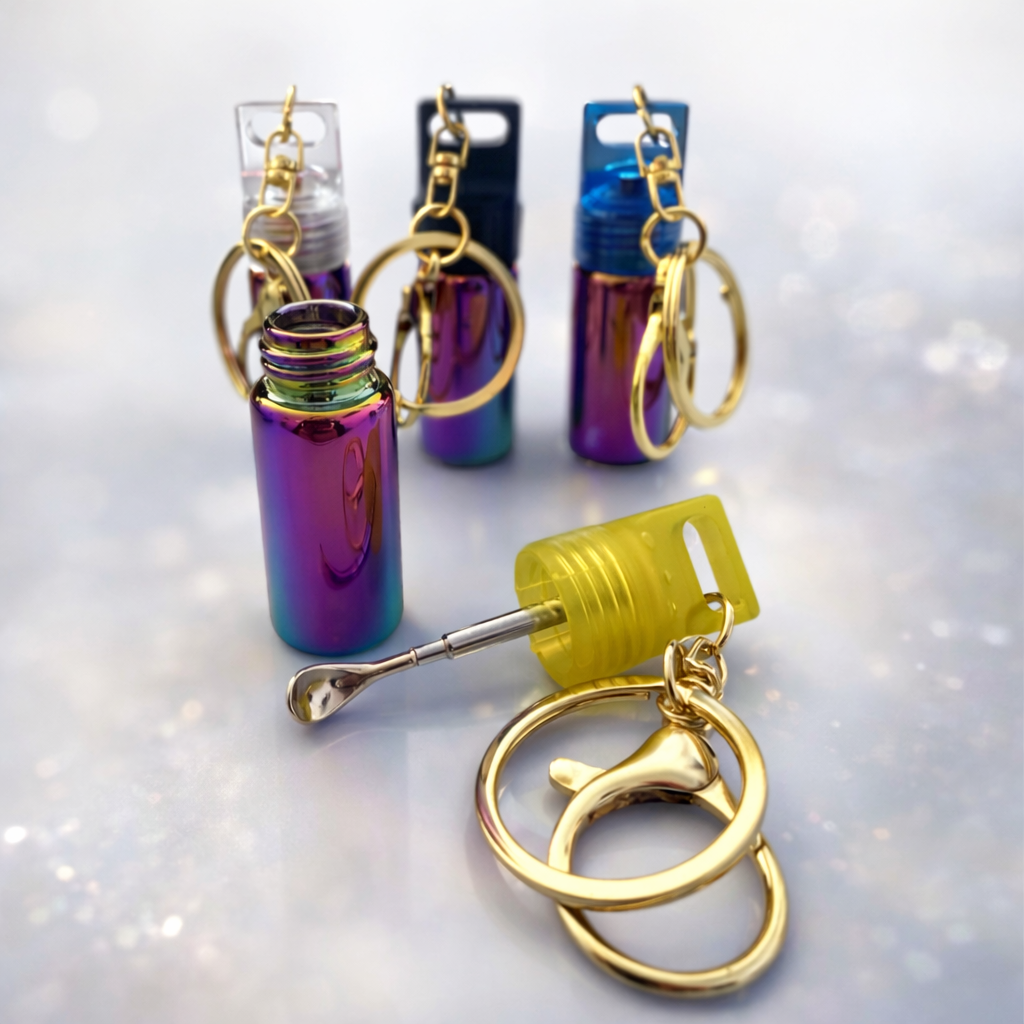 Glas-Anhänger mit Teleskop-Löffel – Rainbow Shiny | Diskret & stylisch