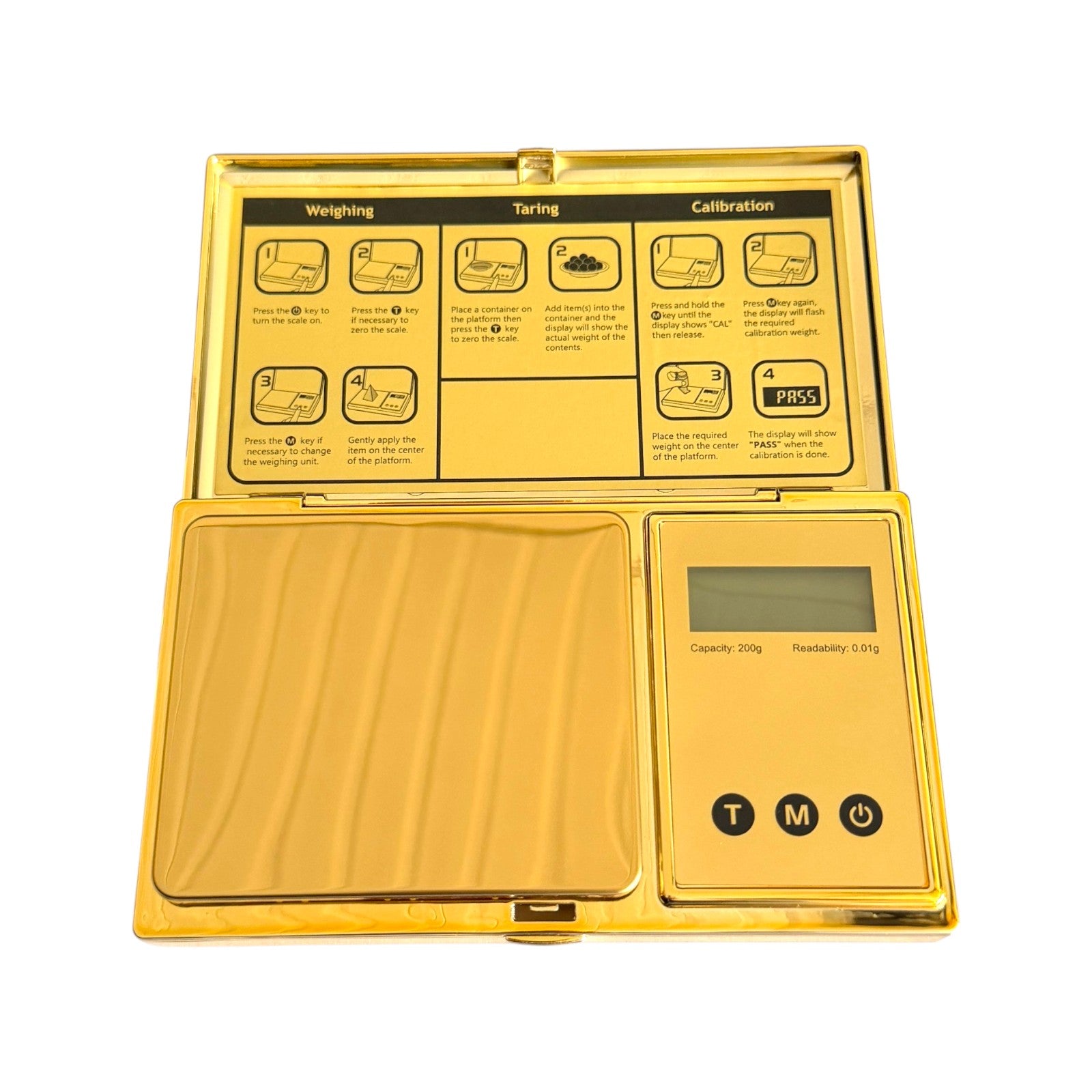 Goldene Digitale Taschenwaage 200 g / 0,01 g – Präzisionswaage mit LCD & Tara-Funktion