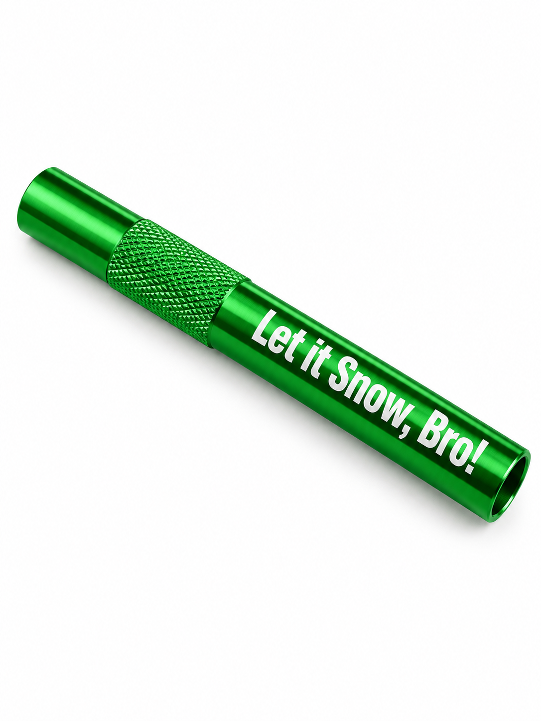 Zieh-Röhrchen aus Aluminium mit Gravur "Let it Snow, Bro!" in 6 Farben