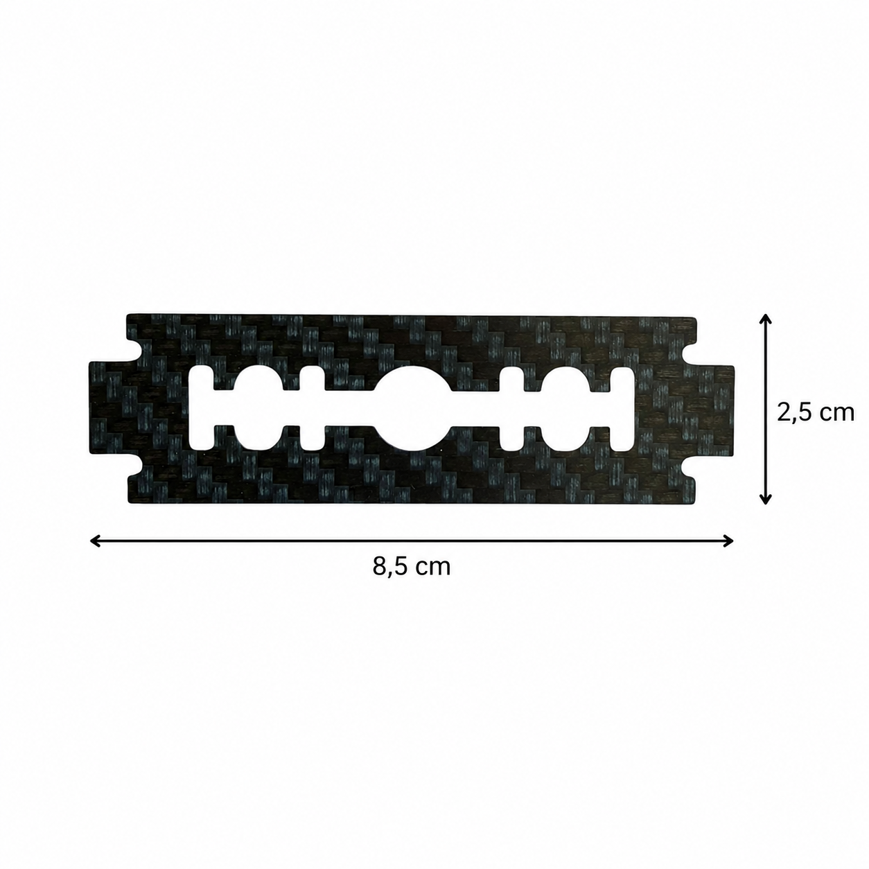 Hack-Karte aus Carbon – Stylisches Rasierklingen-Design V2.0 - 8,5 x 2,5cm5
