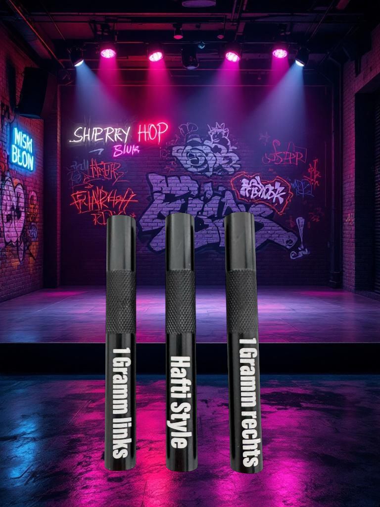 Hafti Style 3er-Set – Aluminiumröhrchen „1 Gramm links / 1 Gramm rechts / Hafti Style“ 