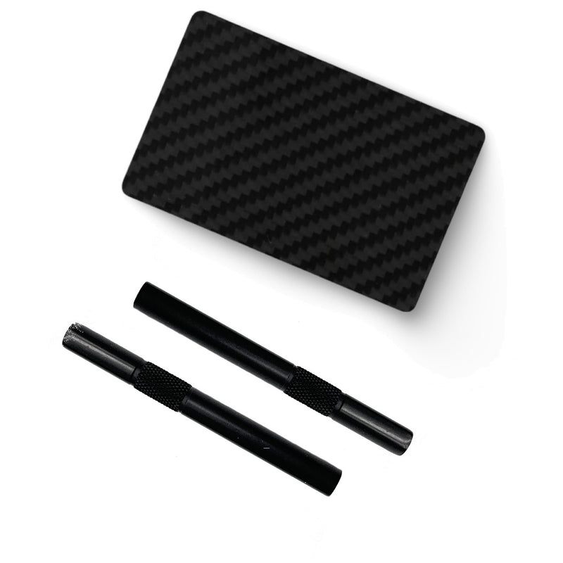 SET carbon hack card and high-quality aluminum snuff tube, grooved 80mm in matt black