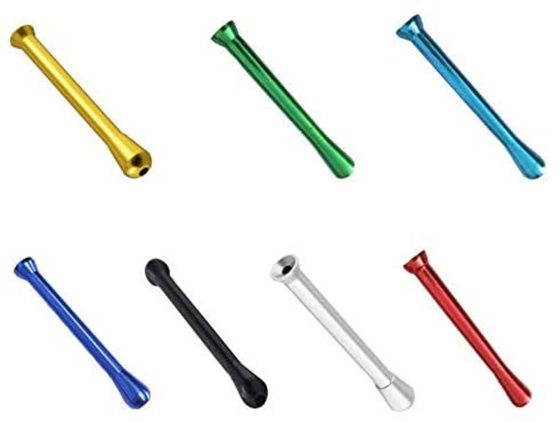 7 x Colored Metal Straw Strohhalm Ziehröhrchen Snuff Snorter Nasal Tube Sniffer Snuffer (Blau, Schwarz, Silber, Gold, Grün, Rot, Türkis)